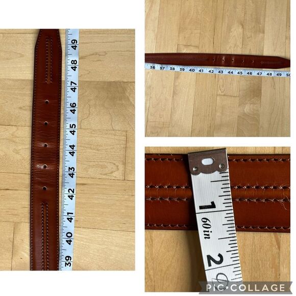 Paul Frederick Genuine Leather Made In Italy Cognac Brown Belt 42 - Picture 11 of 15